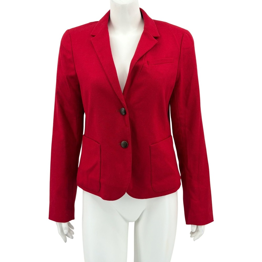 Gap Blazer Womens 6 Red The Academy Jacket Preppy Office Work Holiday Wool Blend
